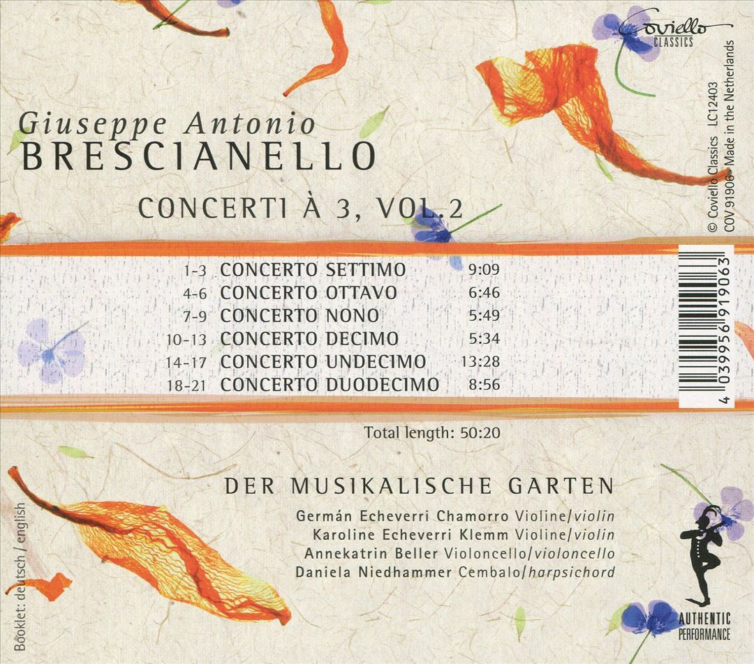 Brescianello: Concerti à 3, Vol. 2 cover art