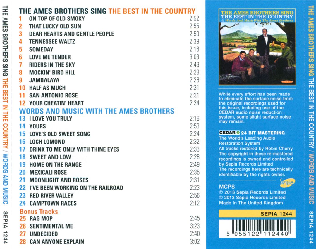Sing the Best in the Country/Words and Music cover art