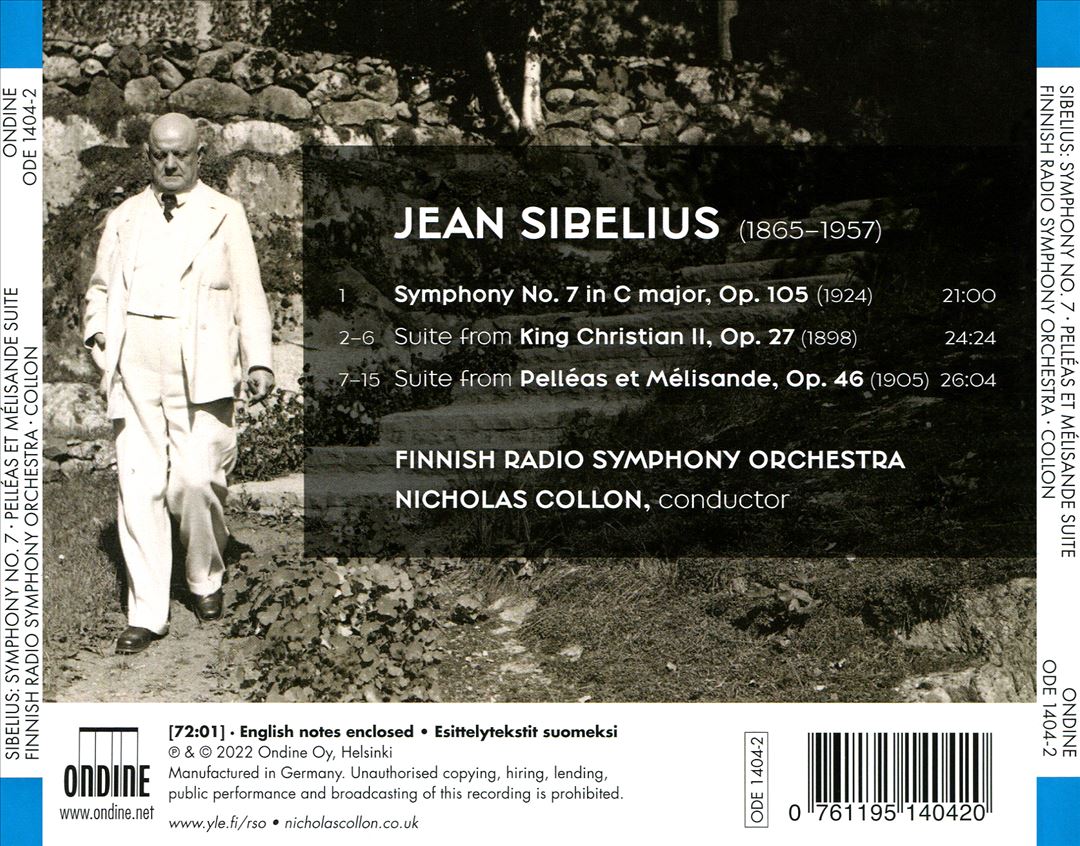 Sibelius: Symphony No. 7; Pelléas et Mélisande; King Christian II cover art