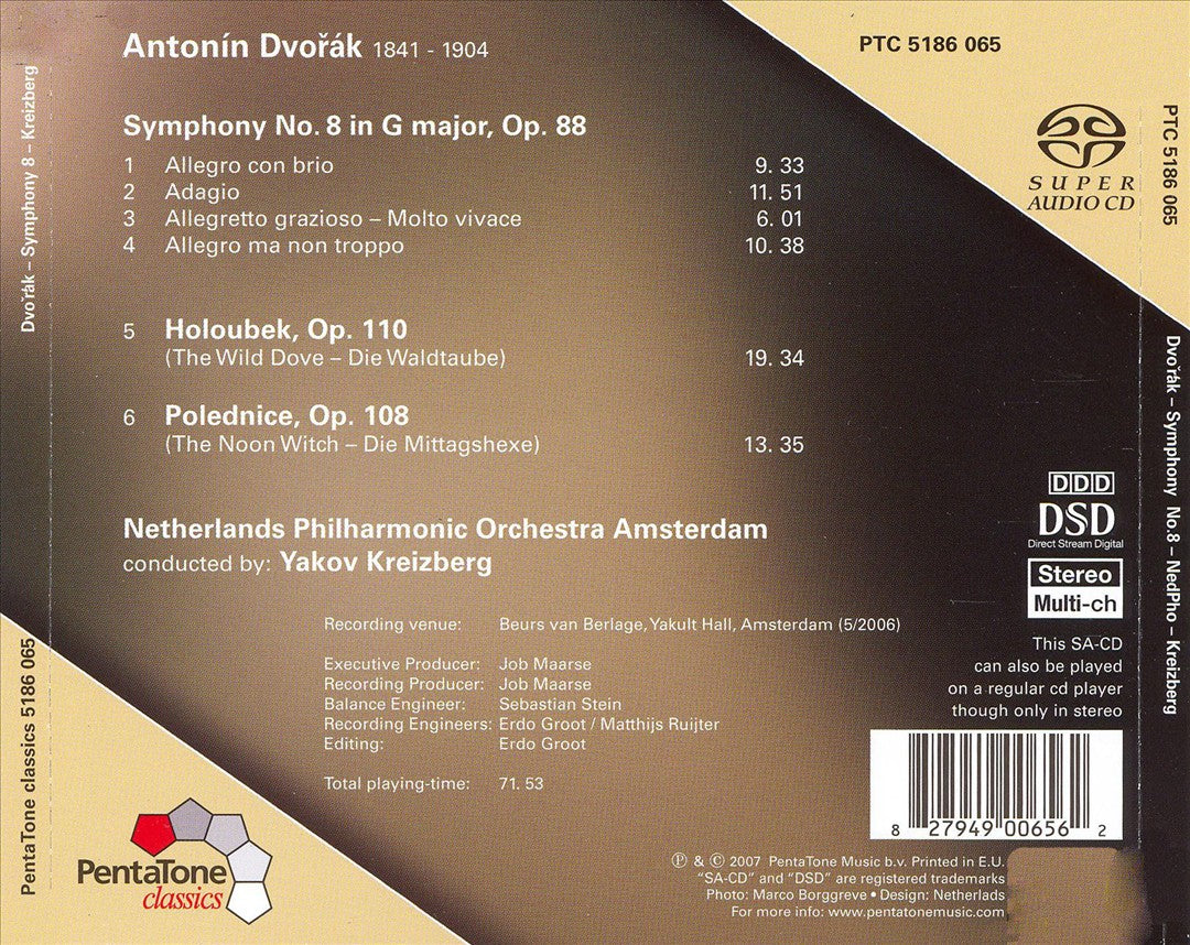 Dvorák: Symphony No. 8; The Wild Dove; The Noon Witch cover art