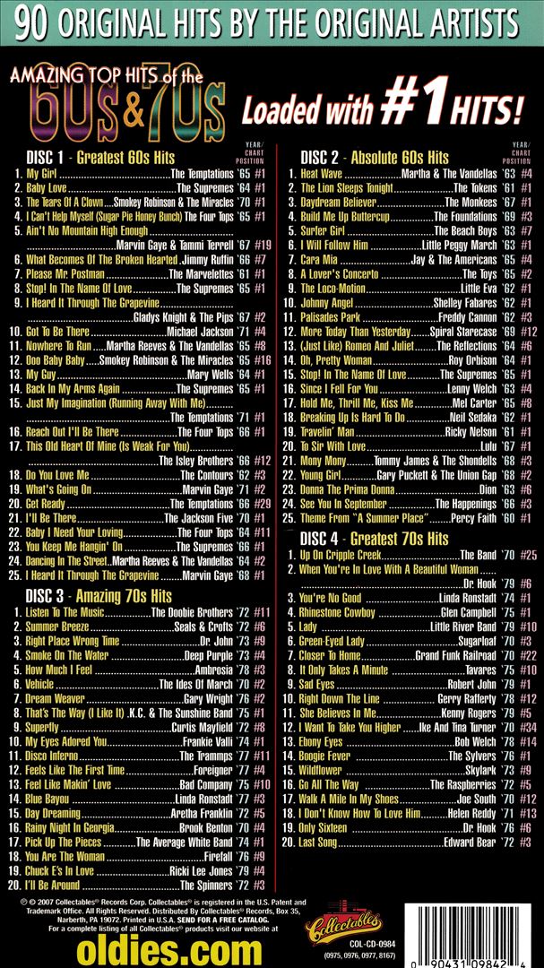 Amazing Top Hits of the 60's & 70's cover art