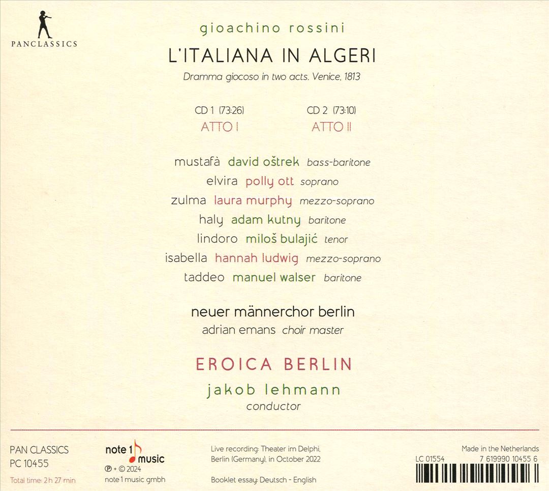 Gioacchino Rossini: L'Italiana in Algeri cover art