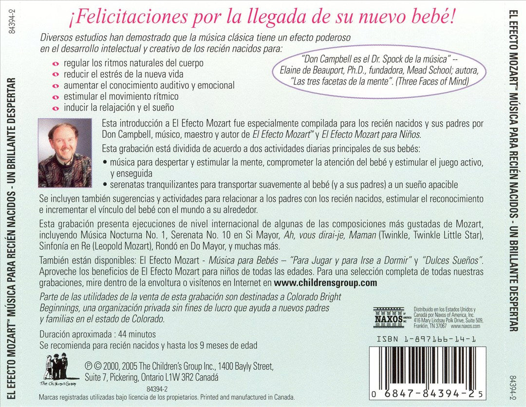 El Efecto Mozart Música para Recién Nacidos: Un brillante despertar cover art