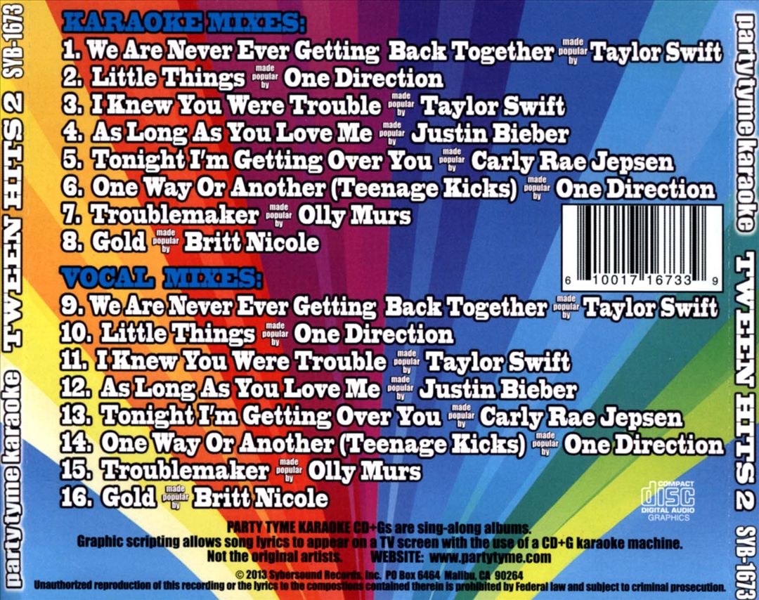 Party Tyme Karaoke: Tween Hits, Vol. 2 cover art