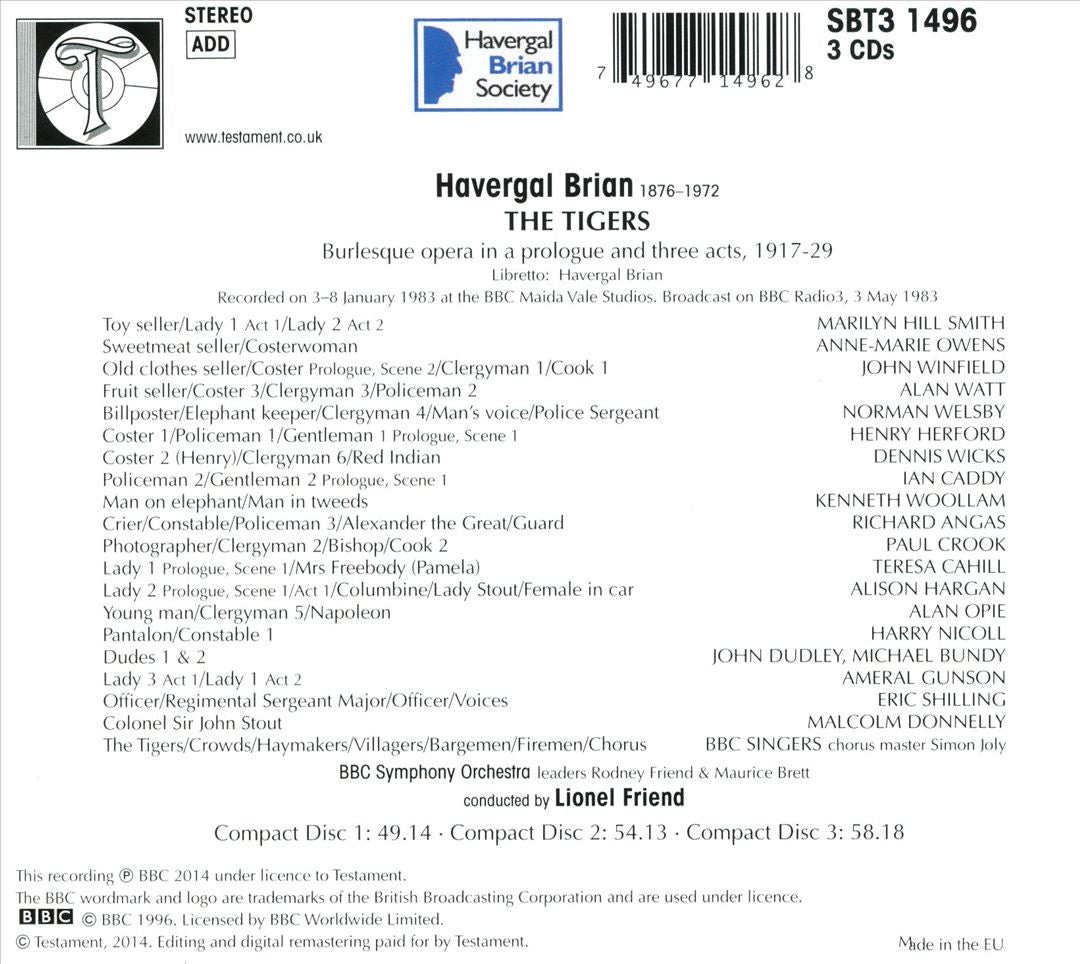 Havergal Brian: The Tigers cover art