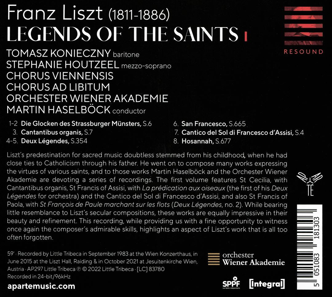 Liszt: Legends of the Saints, Vol. 1 - Michael, Francis of Paola, Francis of Assisi, Cecilia cover art
