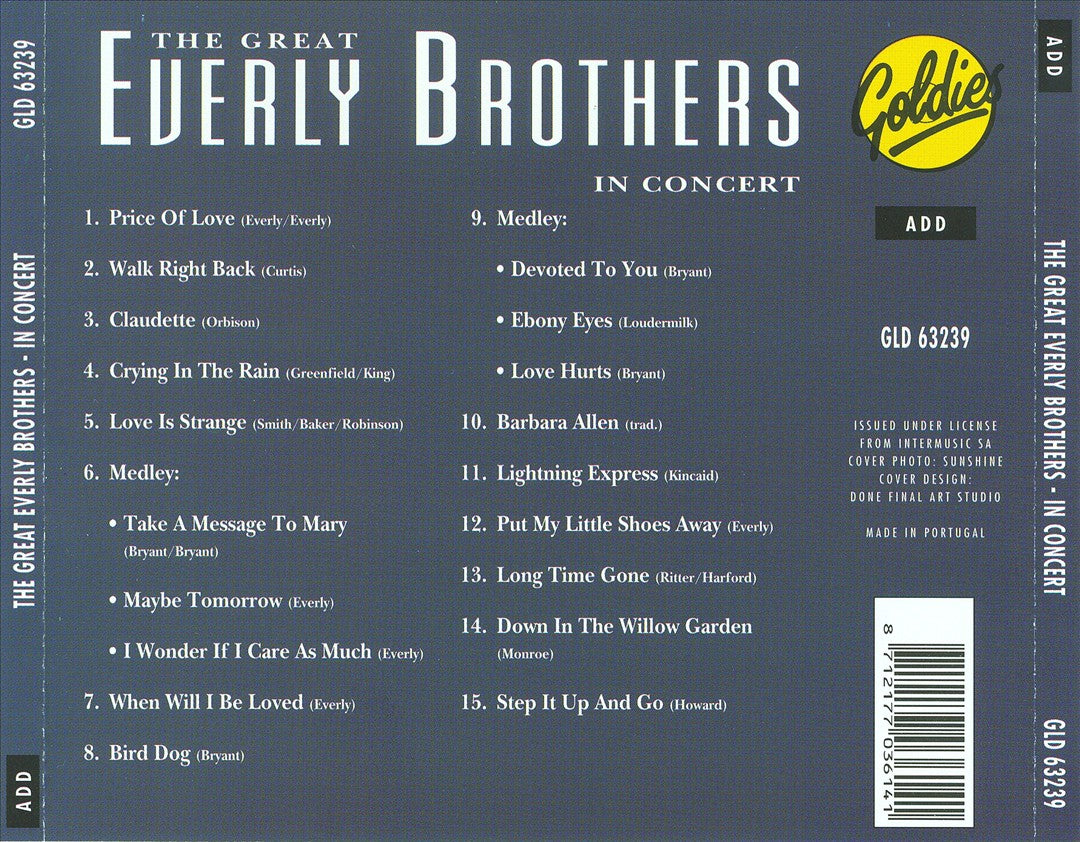 Great Everly Brothers in Concert cover art