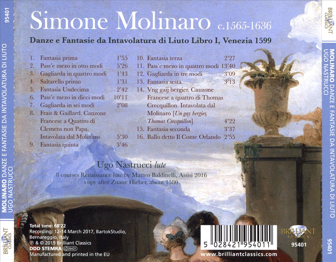 Molinaro: Danze e Fantasie da Intavolatura di Liuto, Libro I cover art