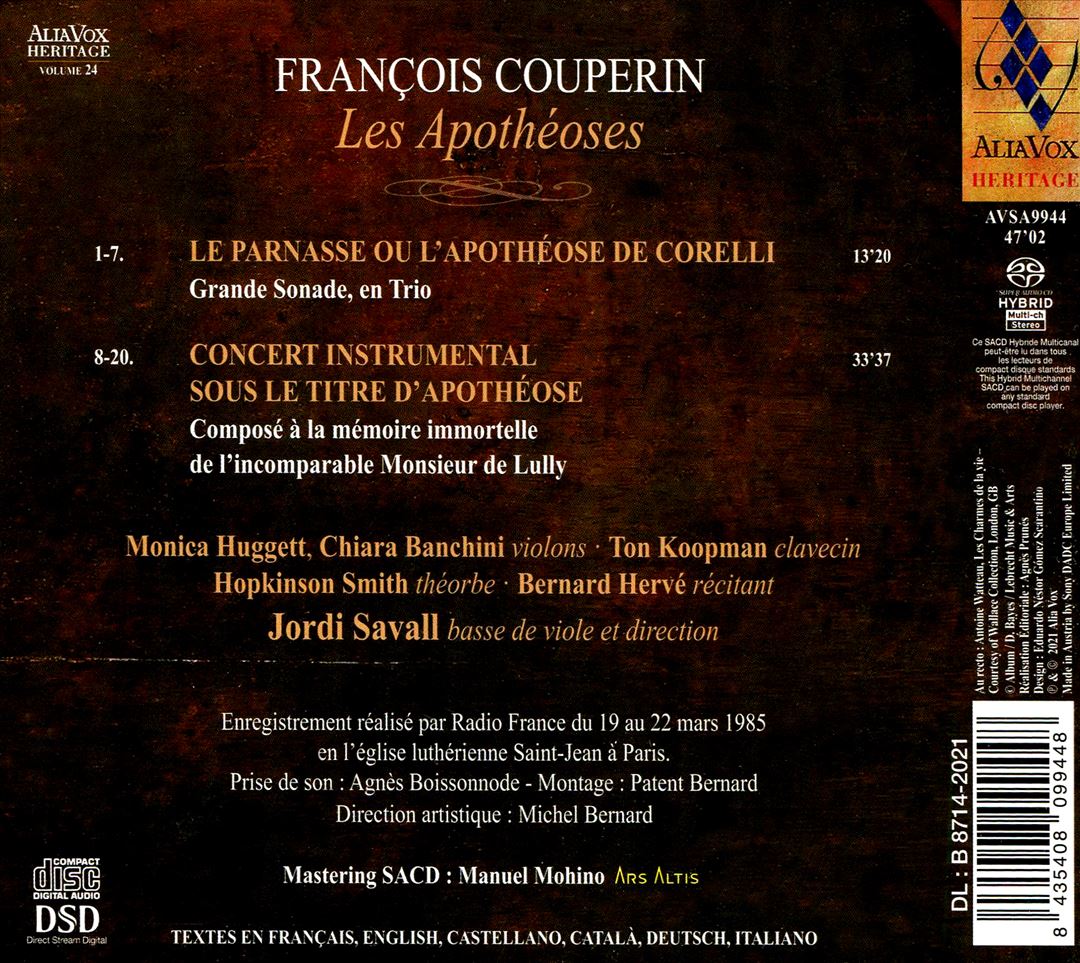 François Couperin: Les Apotheoses cover art