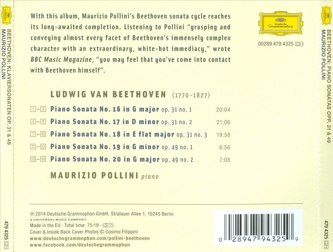 Beethoven: Sonatas, Opp. 31 & 49 cover art