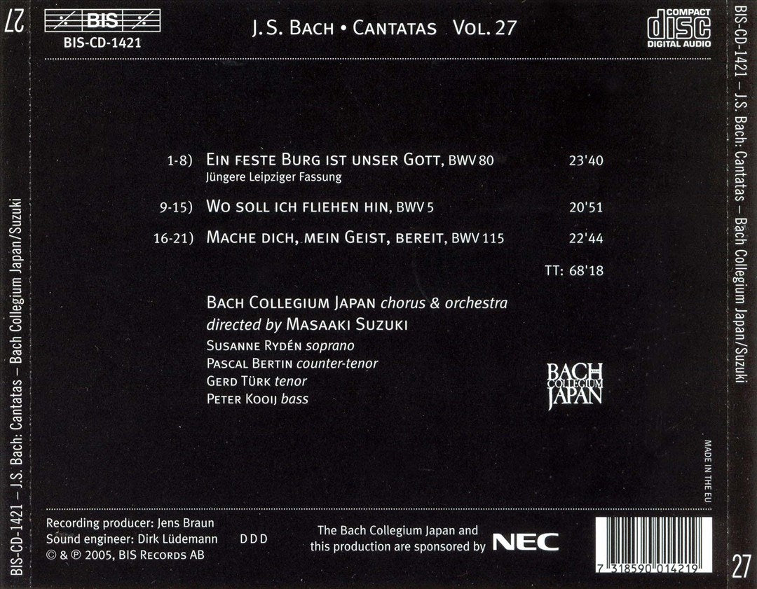 Bach: Cantatas, Vol. 27 - BWV 5, 80, 115 cover art