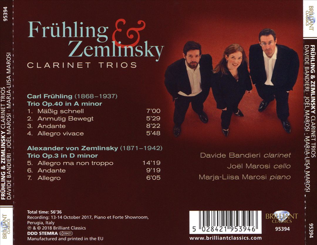 Frühling & Zemlinsky: Clarinet Trios cover art