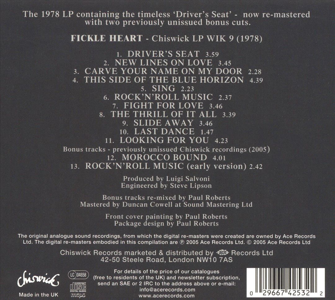 Fickle Heart [Bonus Tracks] cover art