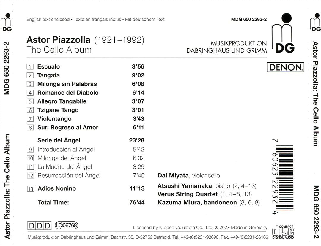 Astor Piazzolla: The Cello Album cover art