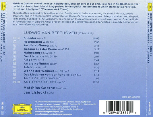 Beethoven: Lieder [Songs] cover art