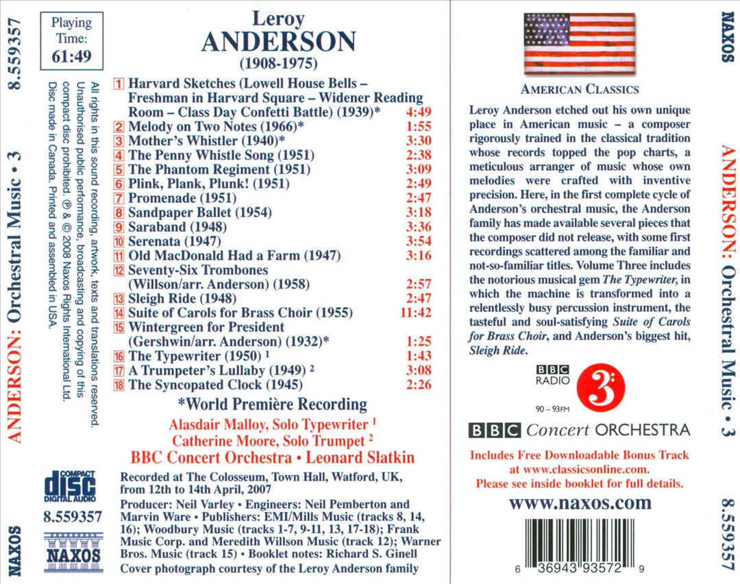 Leroy Anderson: Orchestral Music, Vol. 3 cover art