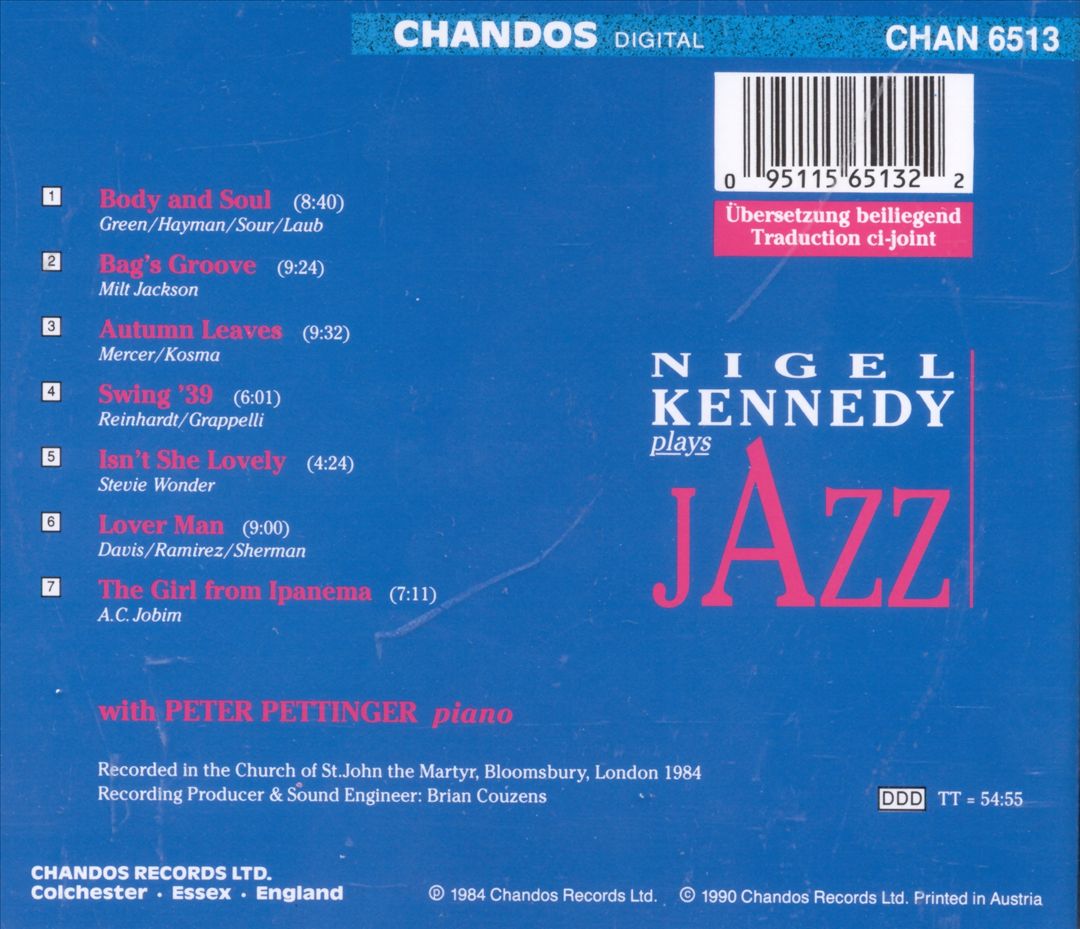 Nigel Kennedy Plays Jazz cover art