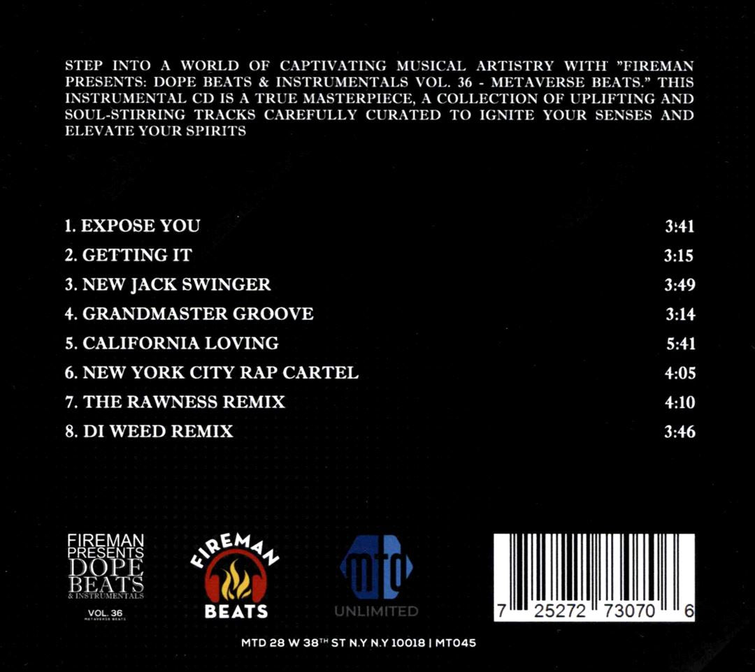 Fireman Presents: Dope Beats & Instrumentals, Vol. 36: Metaverse Beats cover art