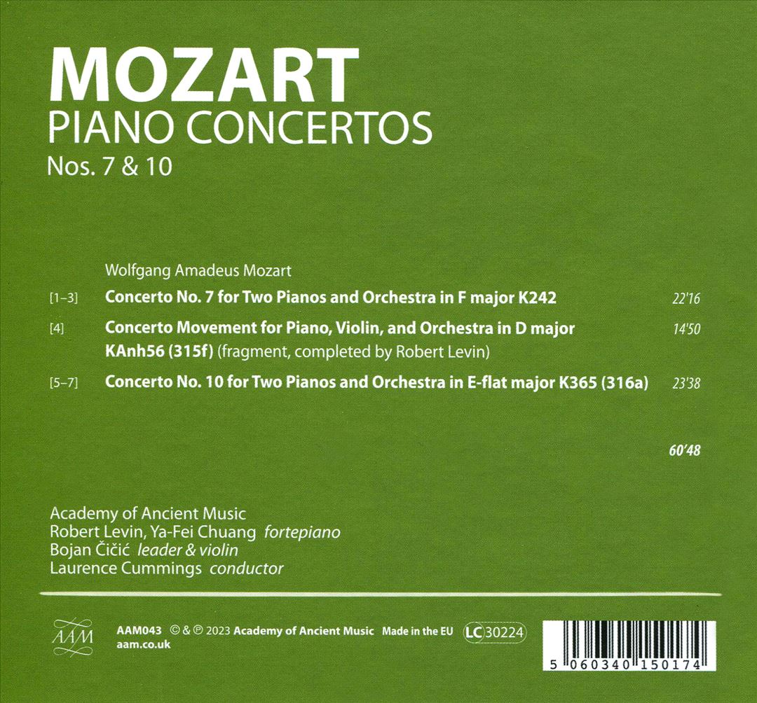 Mozart: Piano Concertos K242, K315f, K365 cover art