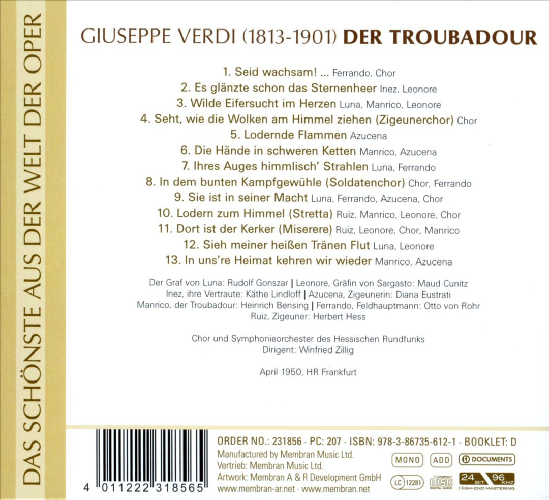 Verdi: Der Troubadour cover art