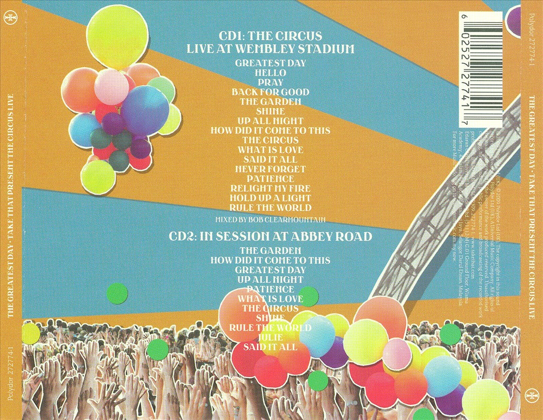 Greatest Day -- Take That Present: The Circus Live cover art