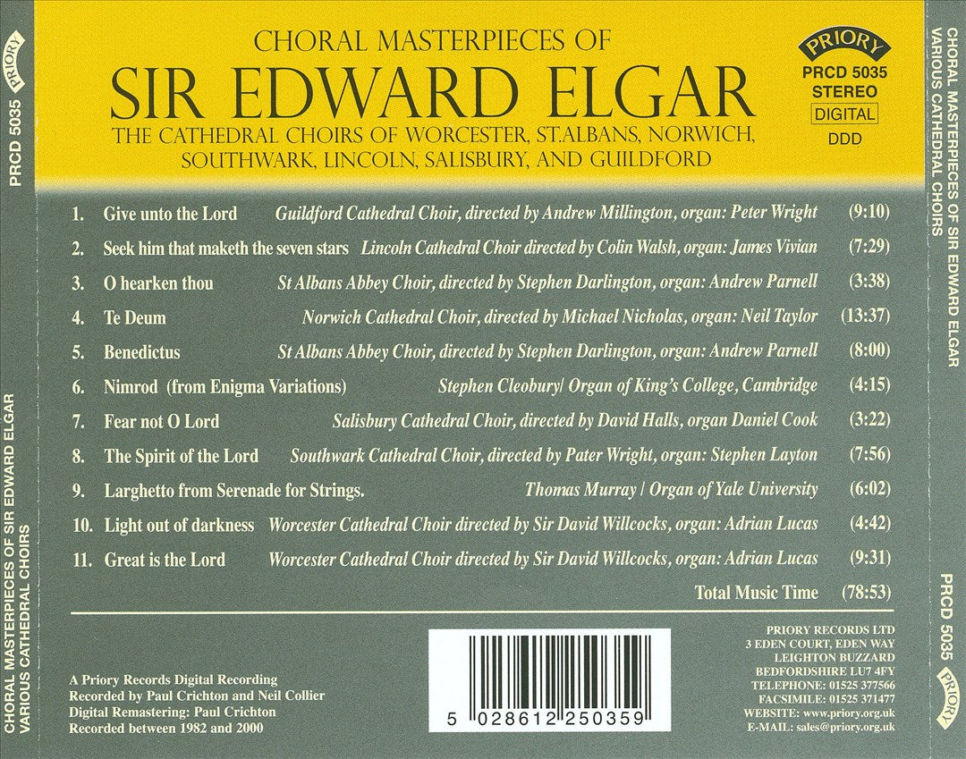 Choral Masterpieces of Sir Edward Elgar cover art