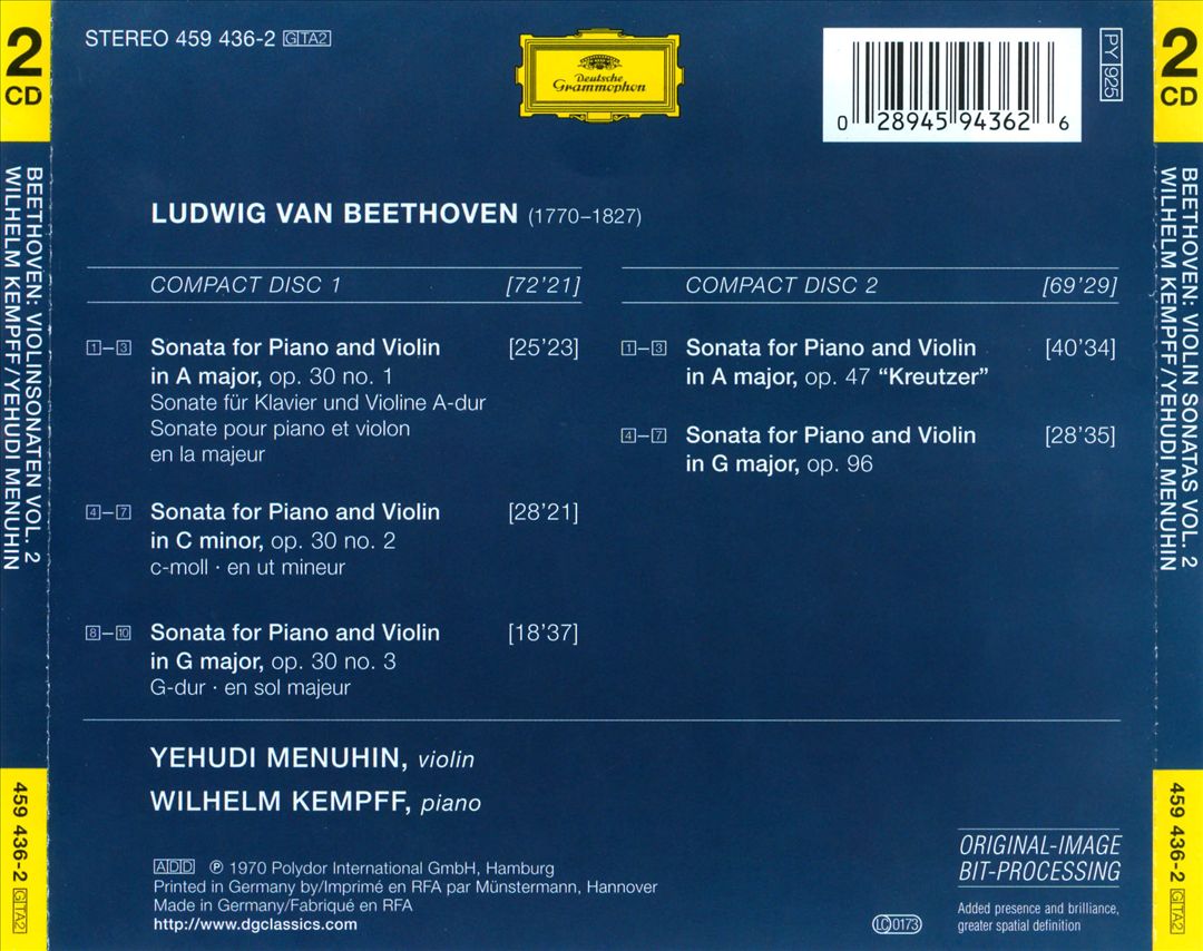 Beethoven: The Complete Violin Sonatas, Vol. 2 [Germany] cover art