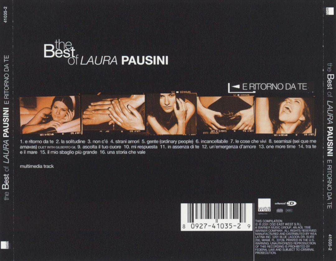 Best of Laura Pausini: E Ritorno Da Te cover art