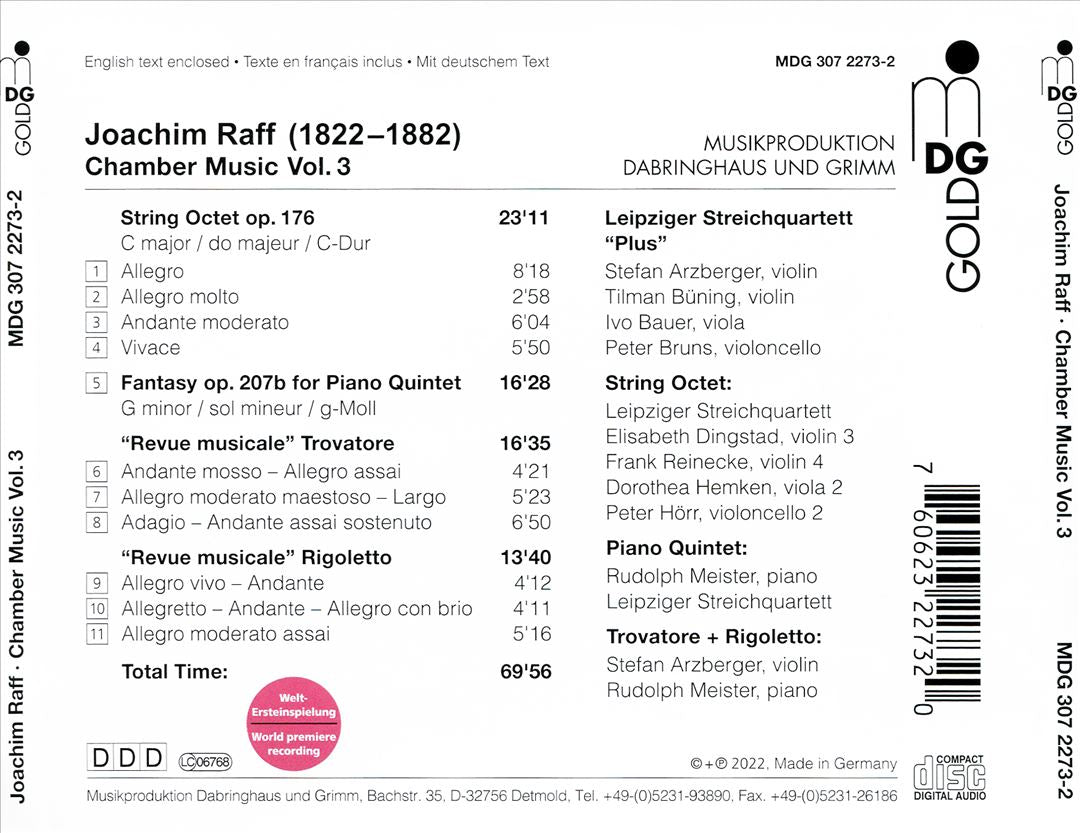 Joachim Raff: Chamber Music, Vol. 3 cover art
