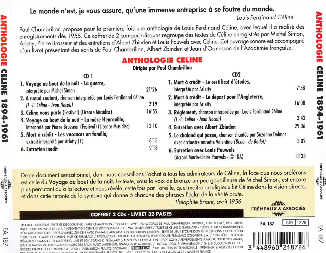 Anthologie Celine: 1894-1961 cover art