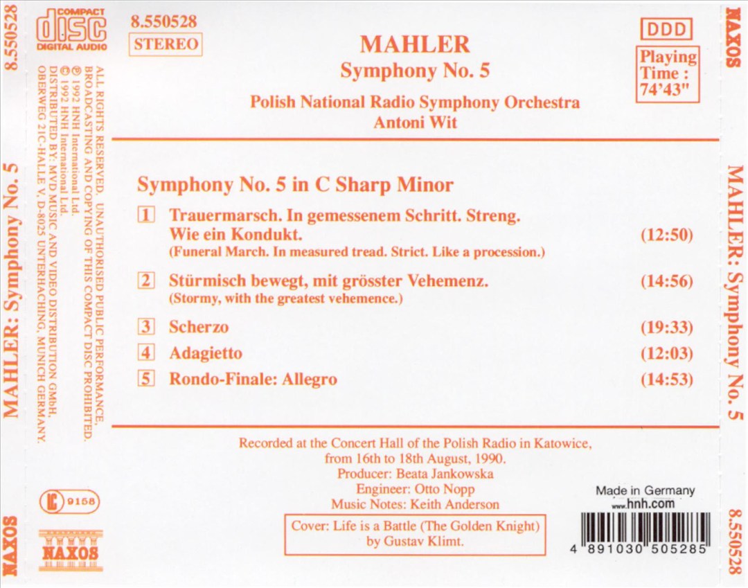 Mahler: Symphony No. 5 cover art