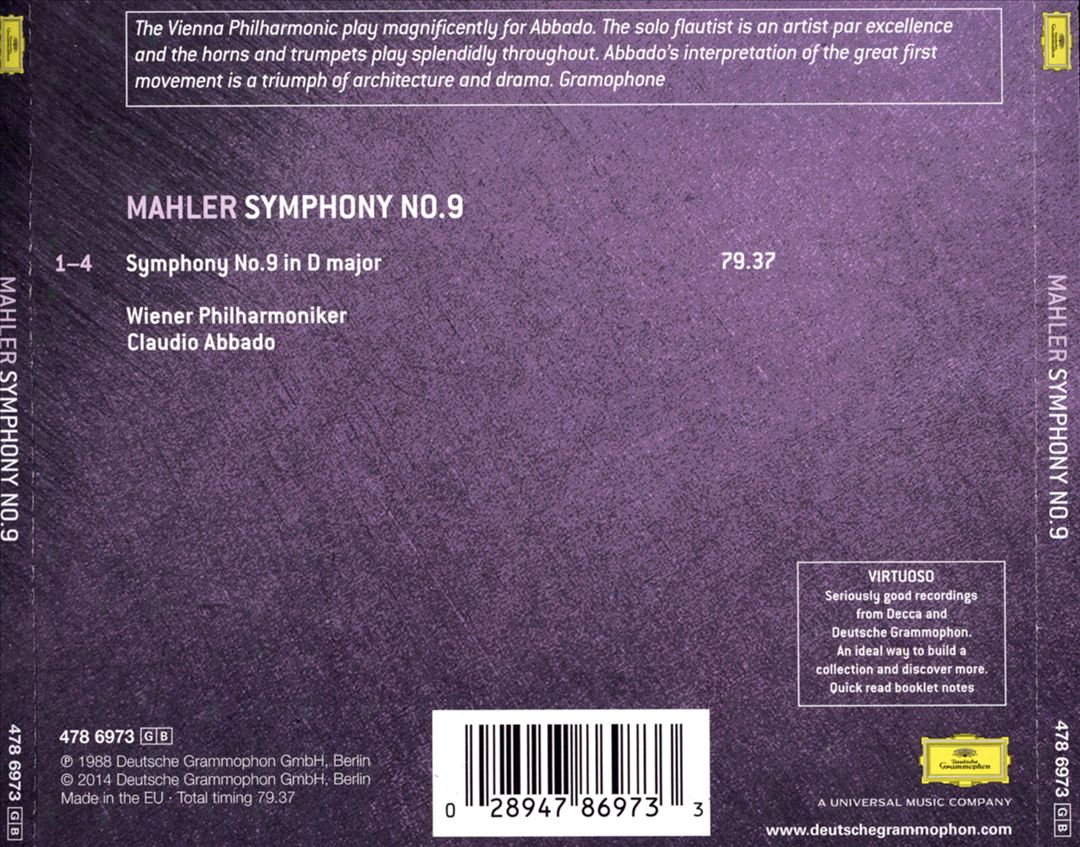 Mahler: Symphony No. 9 cover art