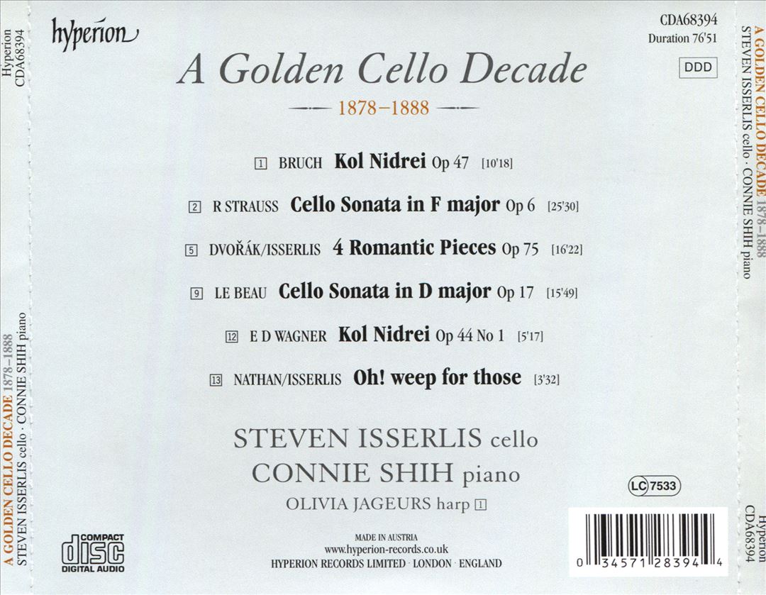 Golden Cello Decade, 1878-1888 cover art