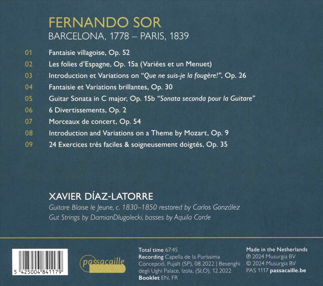 Fernando Sor: Pièces pour la Guitare cover art