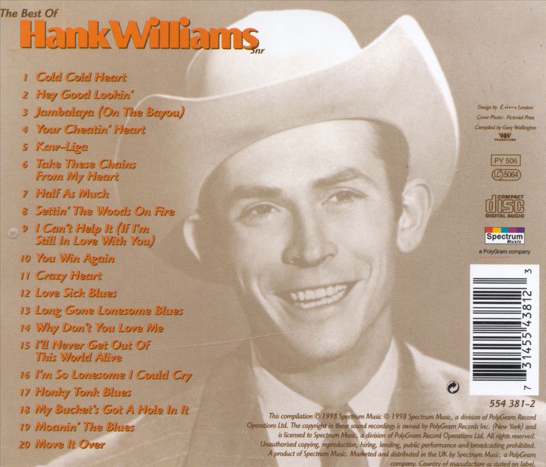 Best of Hank Williams [Spectrum] cover art