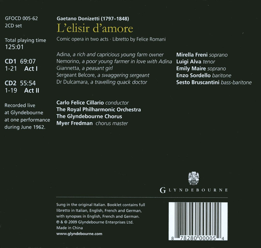 Gaetano Donizetti: L'elisir d'amore cover art