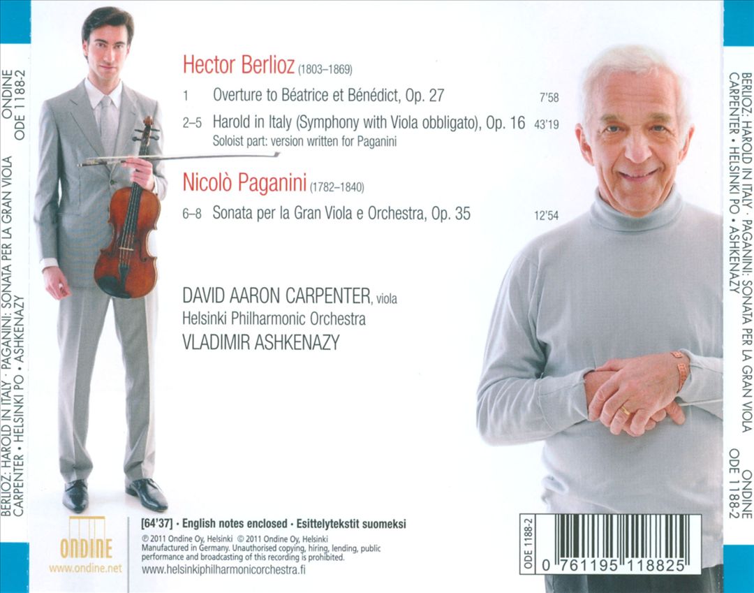 Berlioz: Harold in Italy; Paganini: Sonata per la Gran Viola e Orchestra cover art