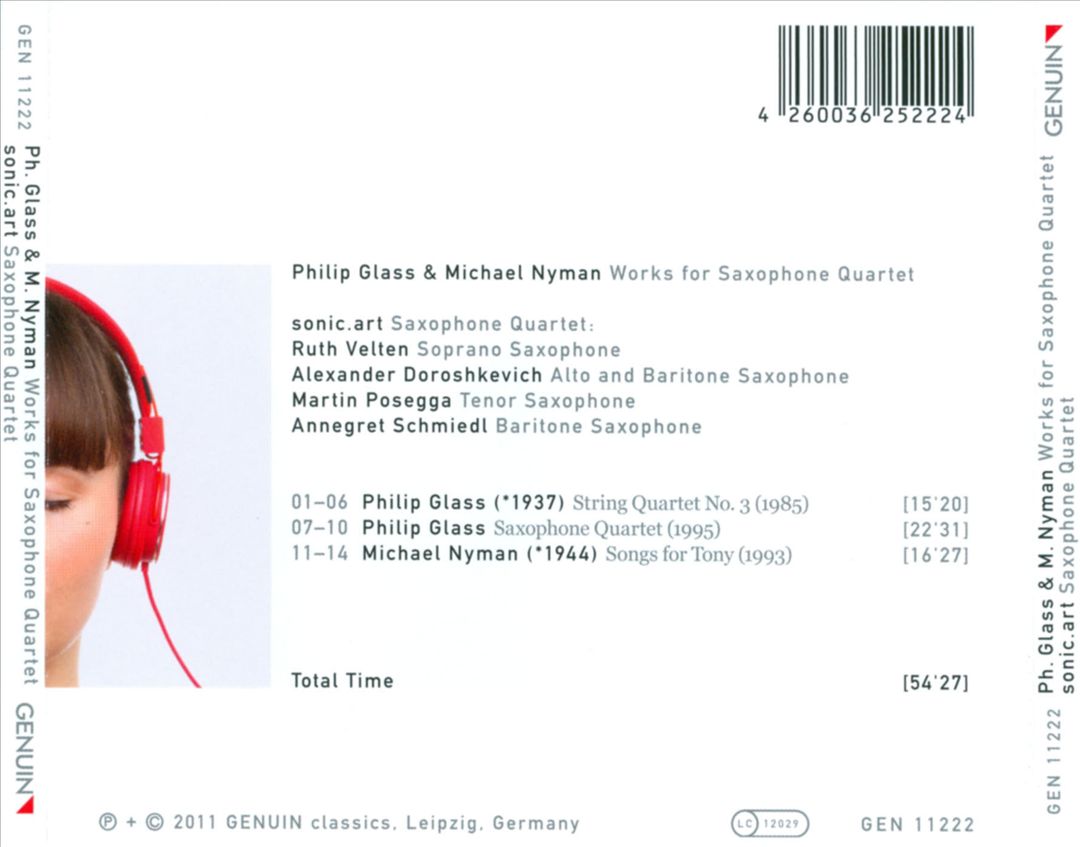 Philip Glass, Michael Nyman: Works for Saxophone Quartet cover art