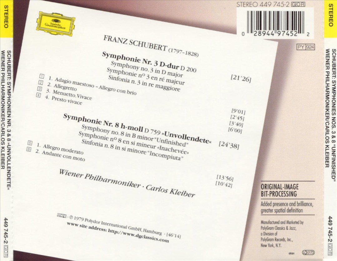 Schubert: Symphonien Nos. 3 & 8 "Unvollendete" cover art