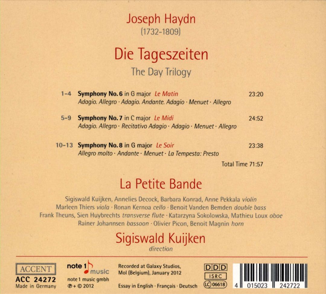 Haydn: Die Tageszeiten cover art