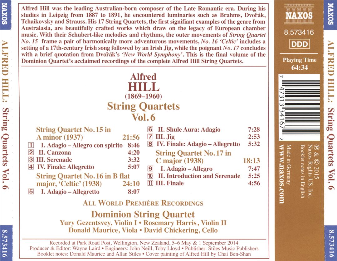 ALFREDHILLSTRINGQUARTETSVOL6 cover art