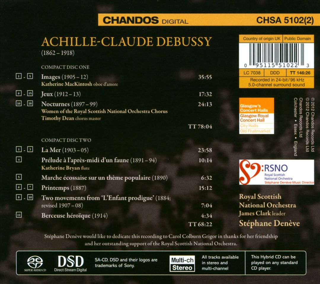 Stéphane Denève Conducts Debussy cover art