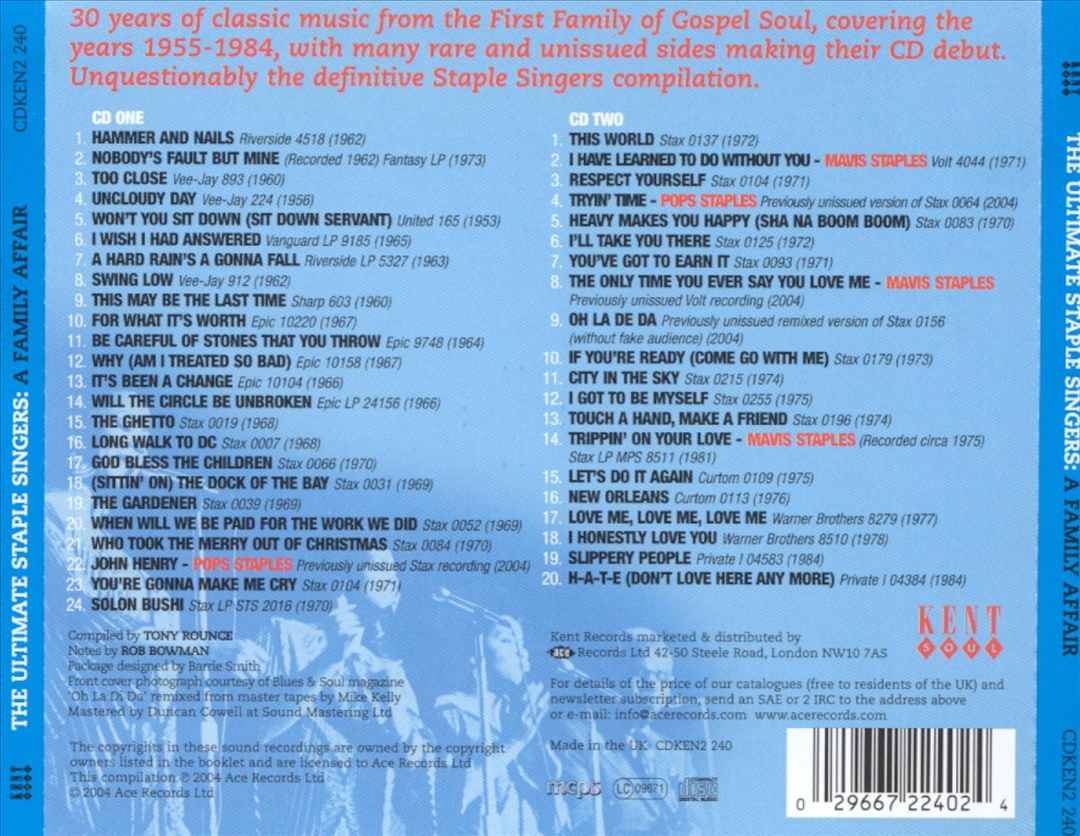 Ultimate Staple Singers: A Family Affair cover art