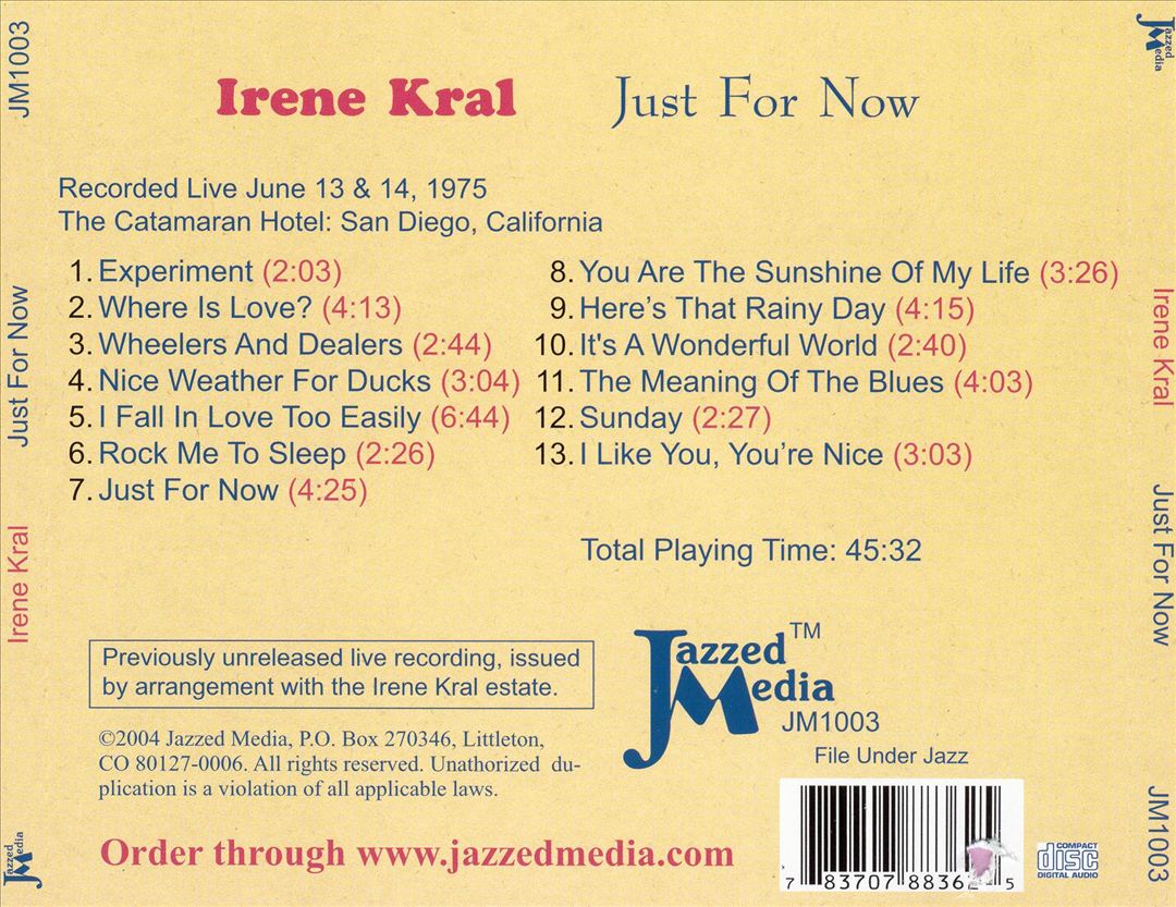 Just for Now cover art