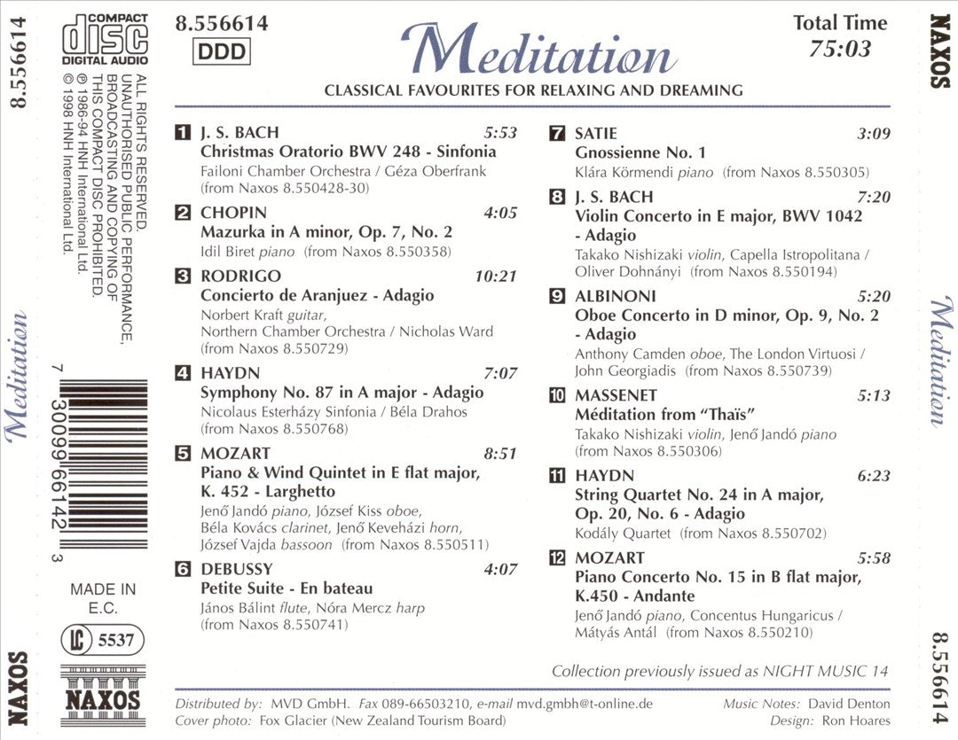Meditation [Naxos] cover art