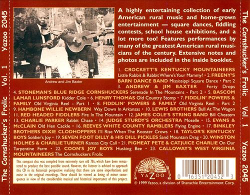 Cornshucker's Frolic, Vol. 1 cover art