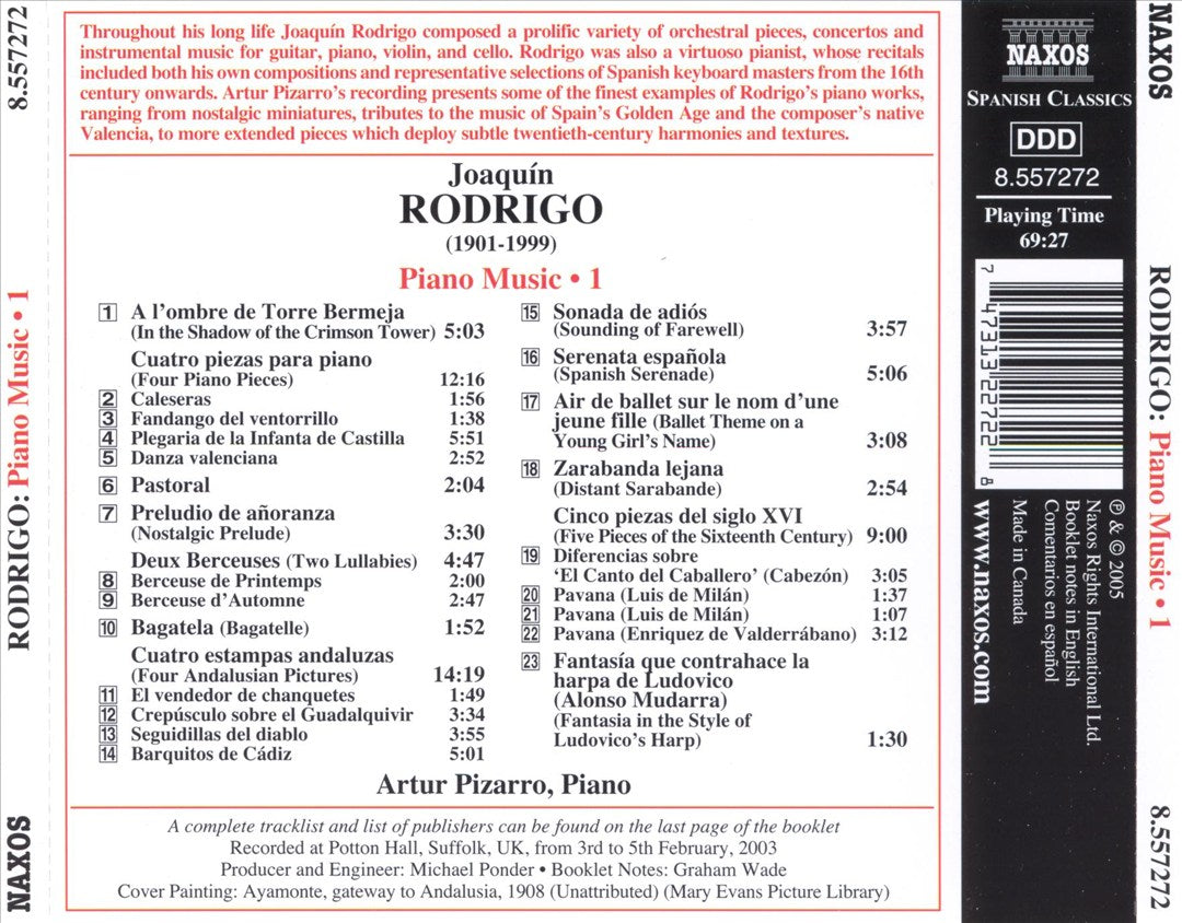 Rodrigo: Piano Music cover art