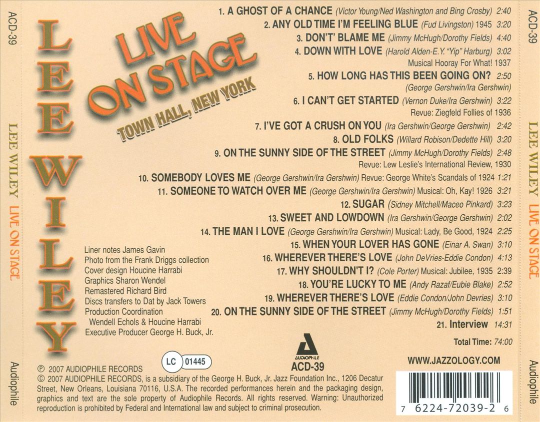 Live on Stage: Town Hall, New York cover art