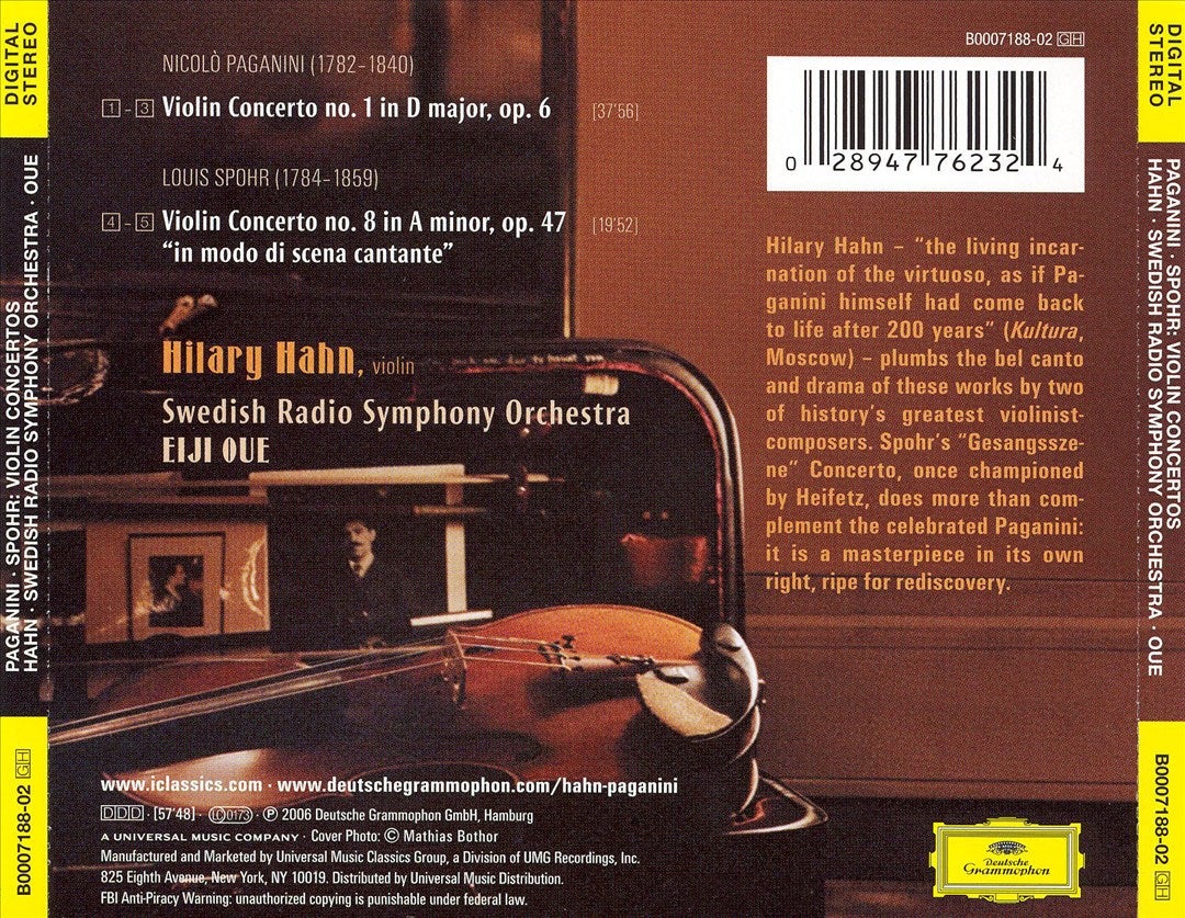 Paganini: Violin Concerto No. 1; Spohr: Violin Concerto No. 8 cover art