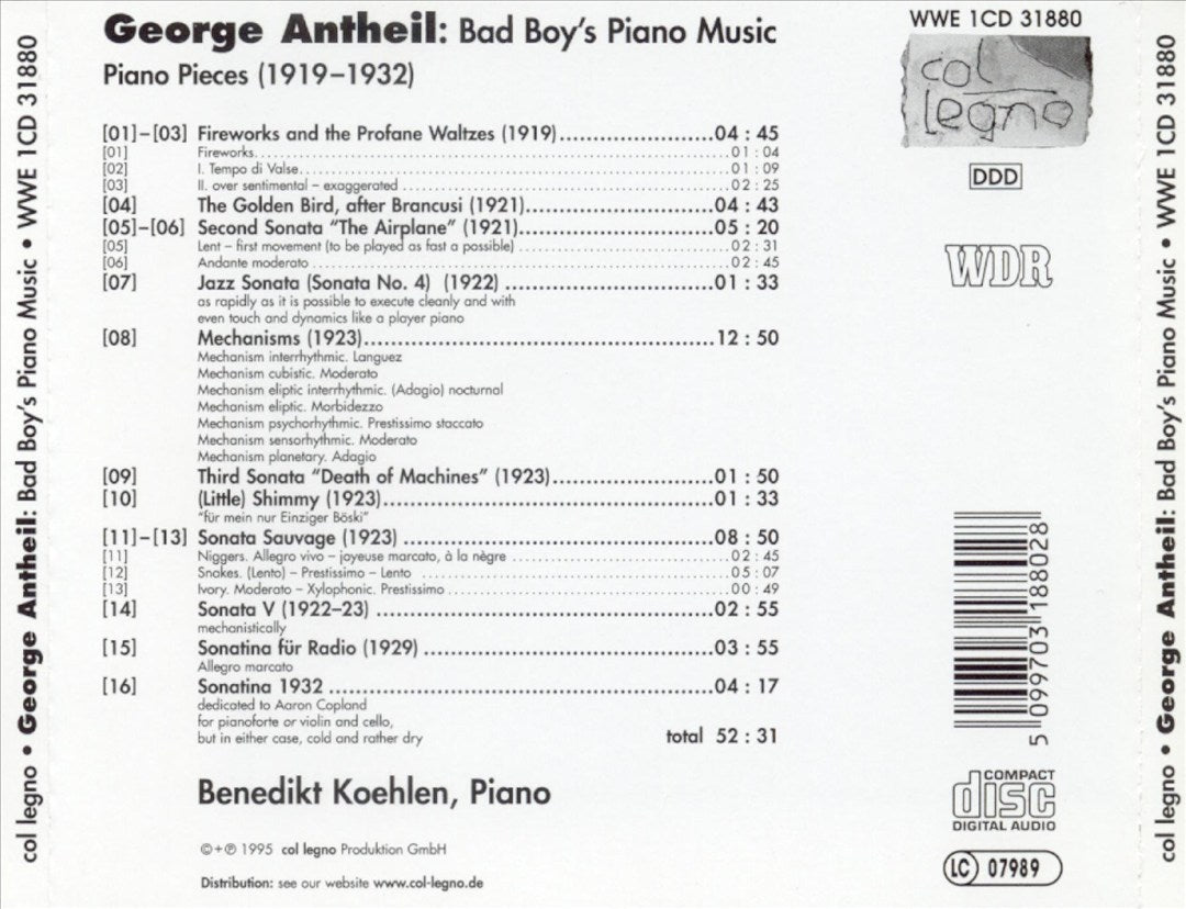 George Antheil: Bad Boy's Piano Music cover art